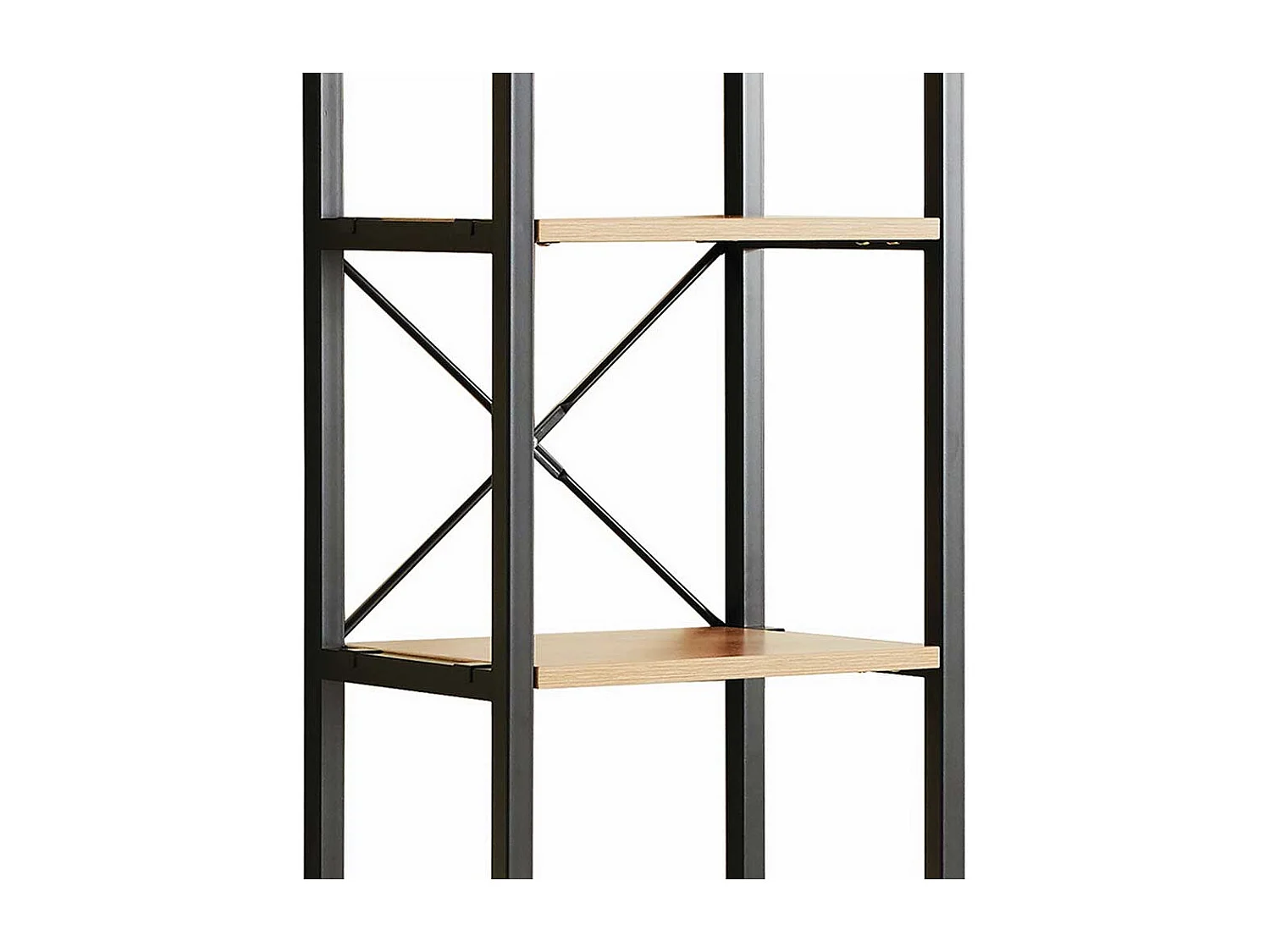 Wohnzimmerregal in Schwarz und Akazienfarben 45 cm breit