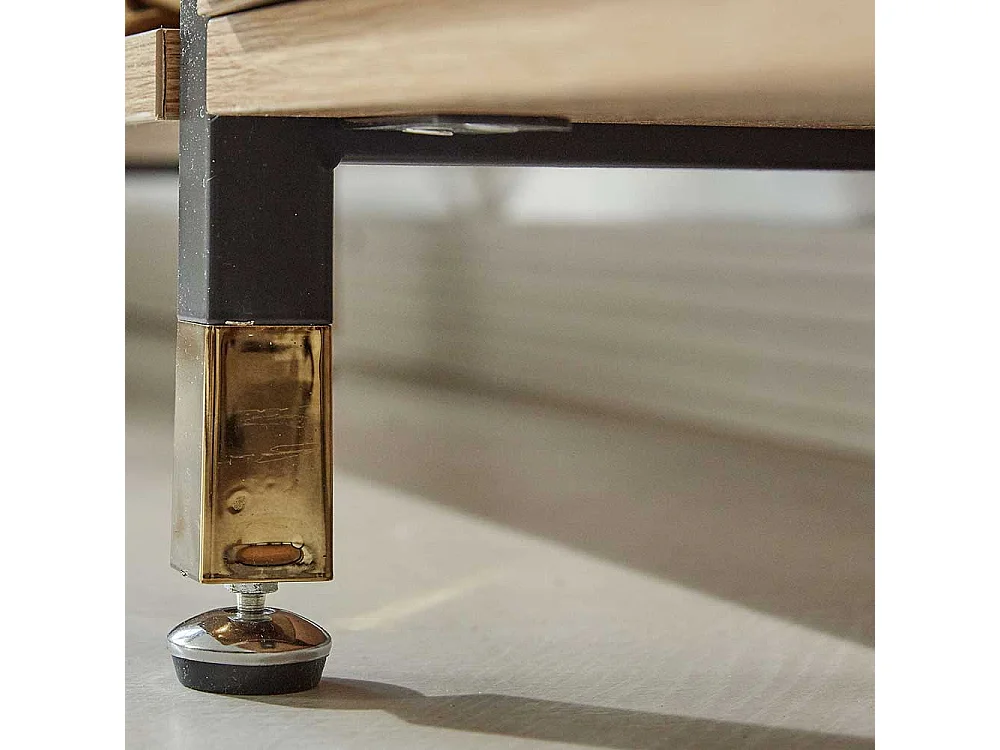 Wohnzimmerregal in Schwarz und Akazienfarben 45 cm breit