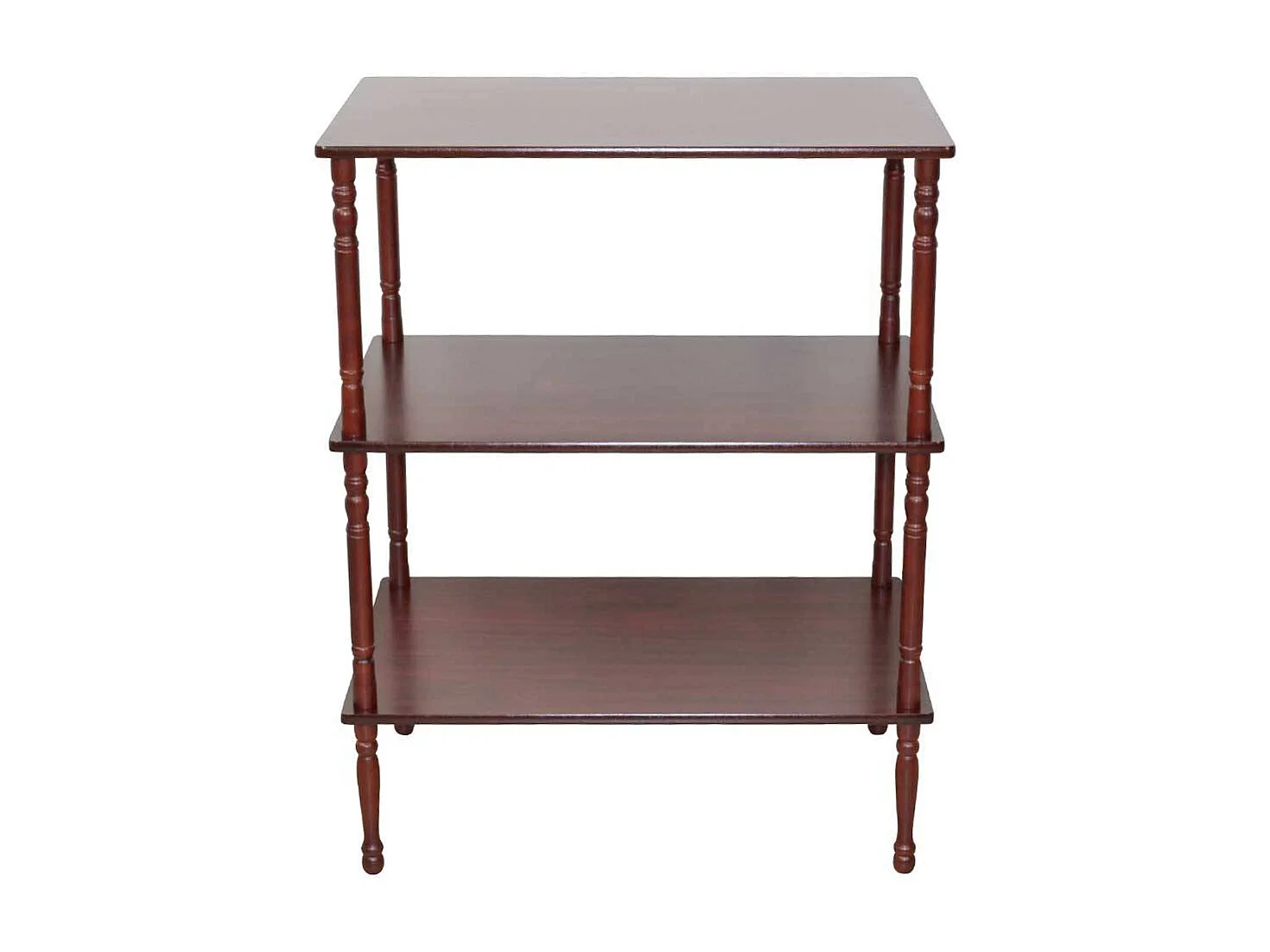 Klassisches Regal in Kirschbaumfarben gedrechseltes Gestell