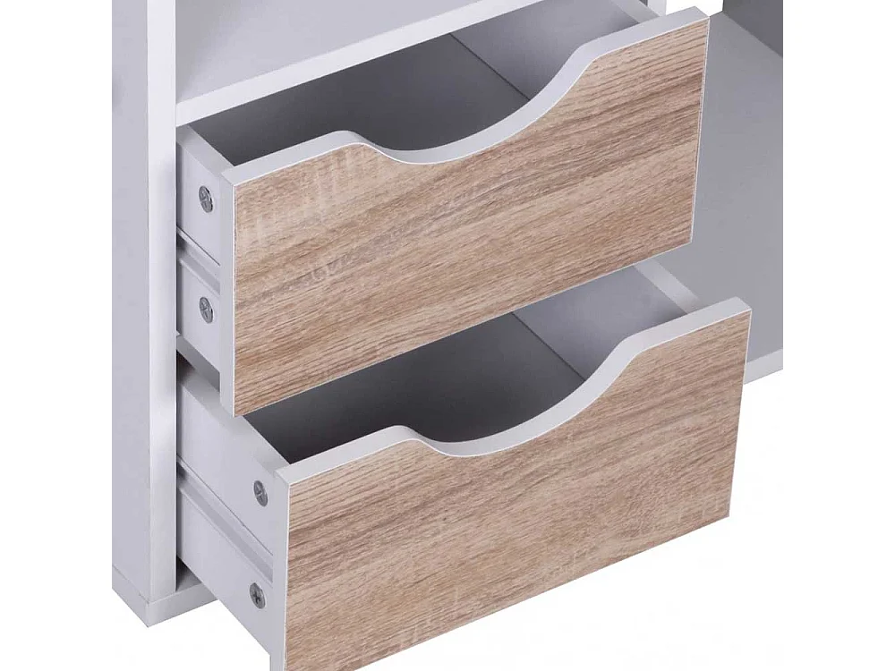 Buchregal mit Schubladen in modernem Design 120 cm hoch