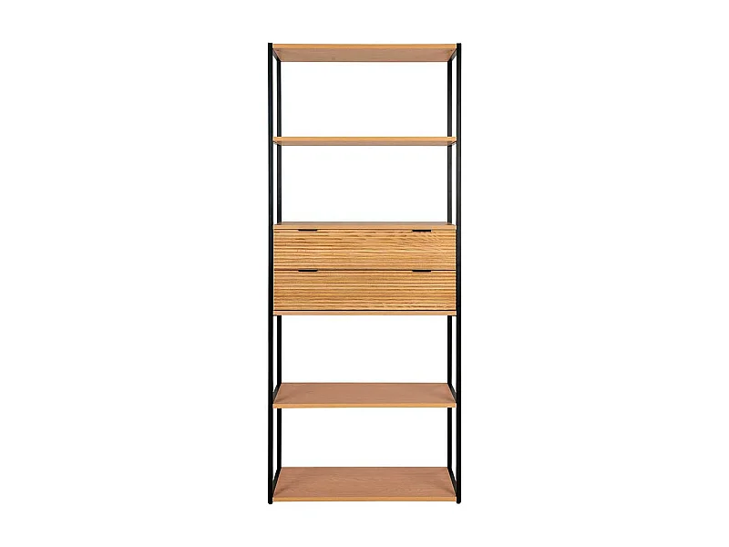 Buchregal Standregal in Eschefarben und Schwarz