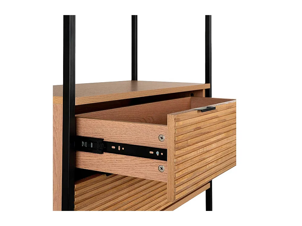 Buchregal Standregal in Eschefarben und Schwarz