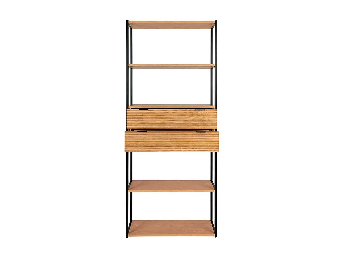 Buchregal Standregal in Eschefarben und Schwarz