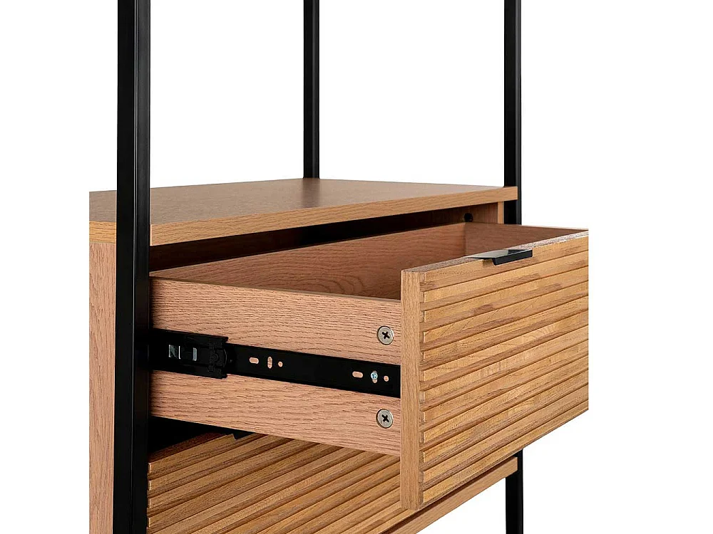 Buchregal Standregal in Eschefarben und Schwarz