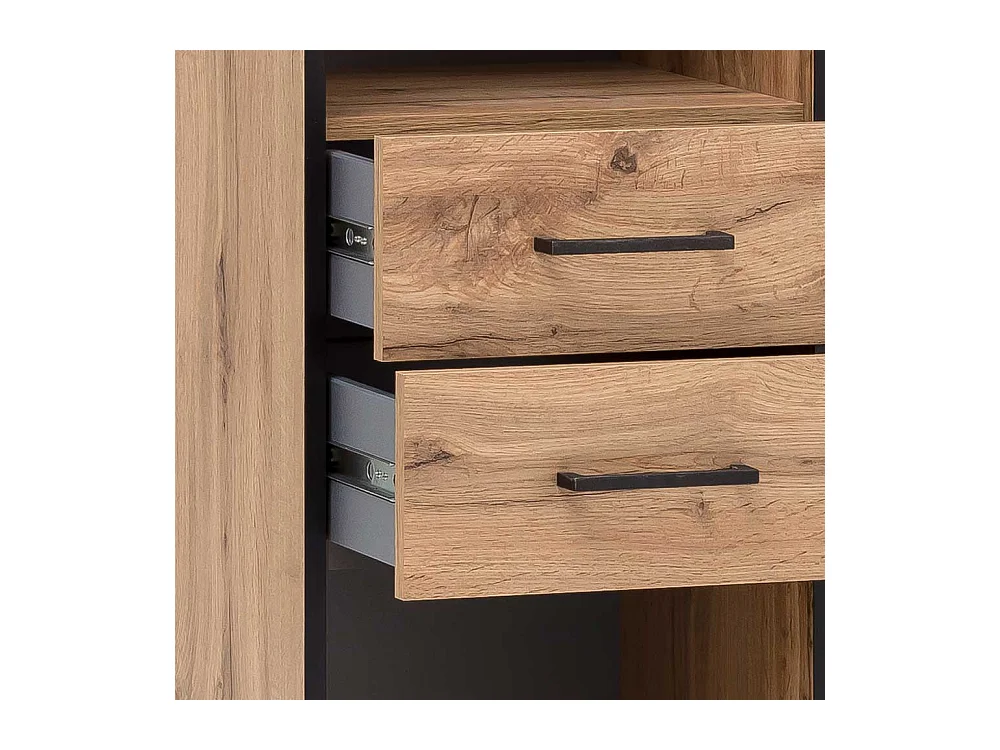 Home Office Ordnerregal in Eichefarben Schwarz