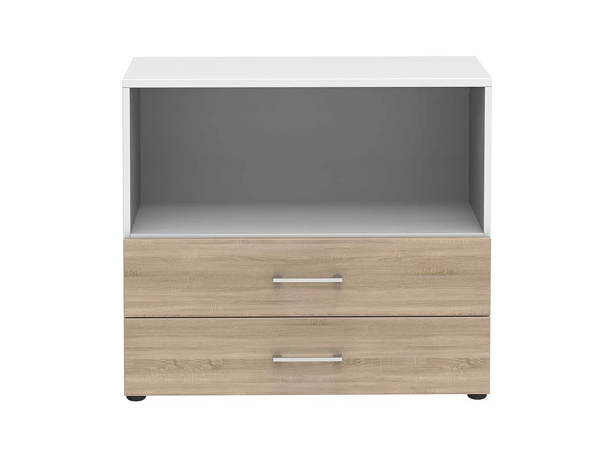 Home Office Aktenregal mit zwei Schubladen offenem Fach