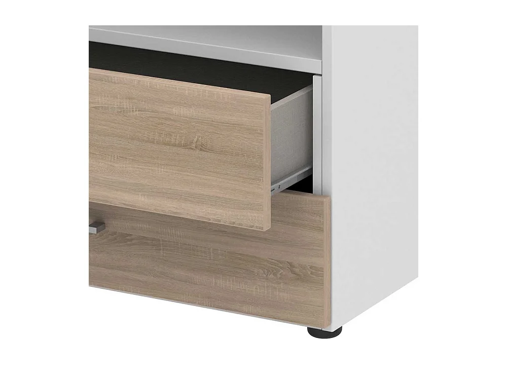 Home Office Aktenregal mit zwei Schubladen offenem Fach