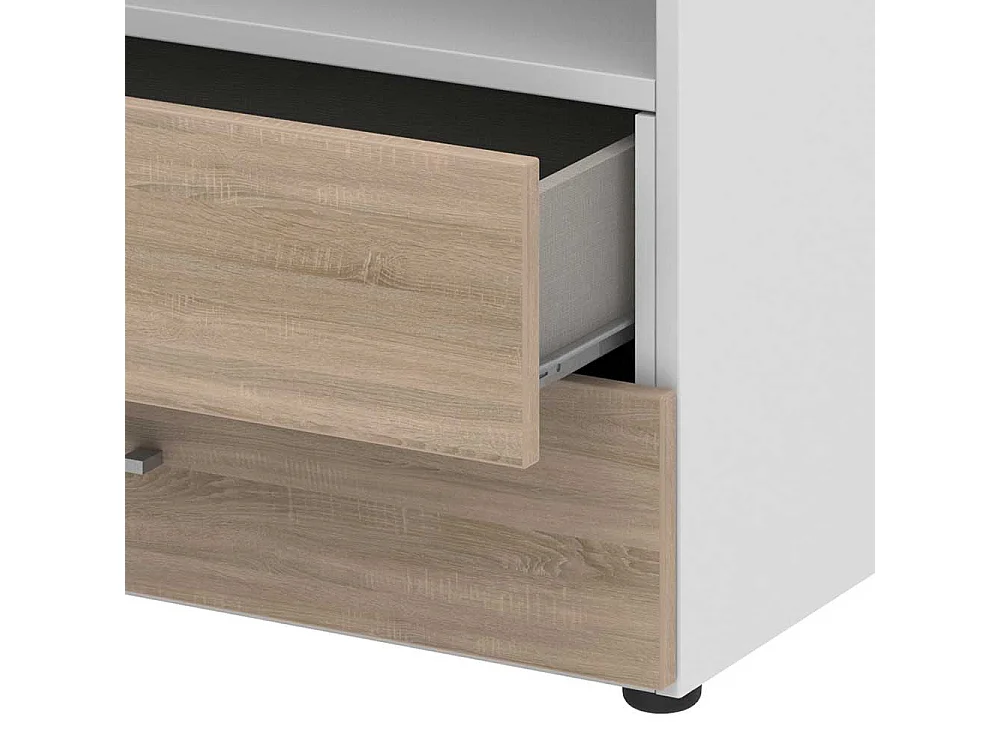 Home Office Aktenregal mit zwei Schubladen offenem Fach