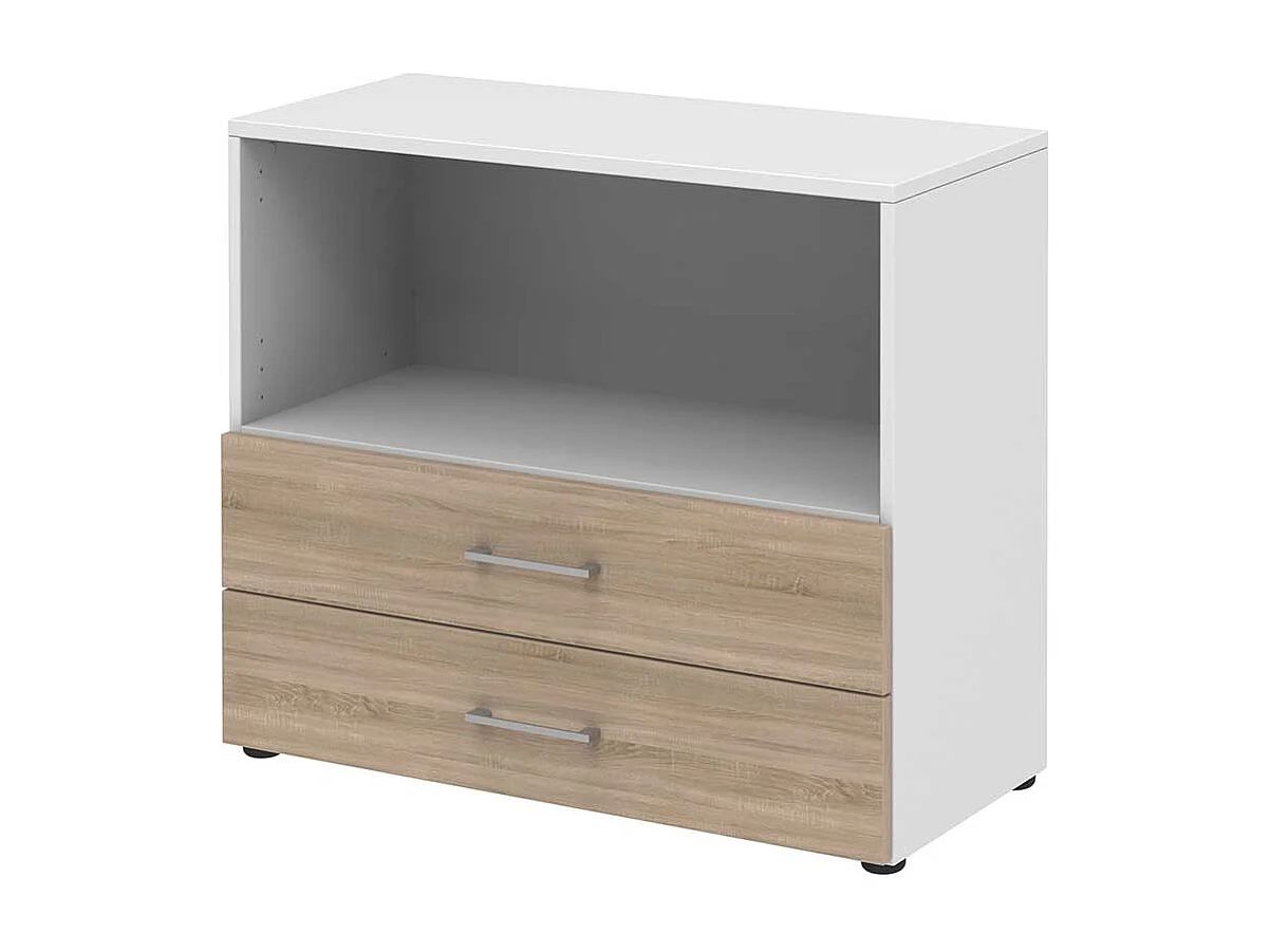 Home Office Aktenregal mit zwei Schubladen offenem Fach