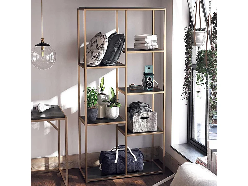 Offenes Regal Goldfarben in modernem Design 180 cm hoch