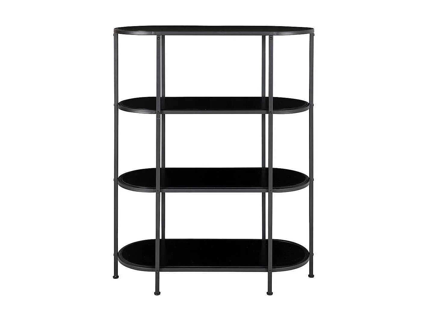 Ovales Esszimmerregal in Schwarz 111 cm hoch - 85 cm breit