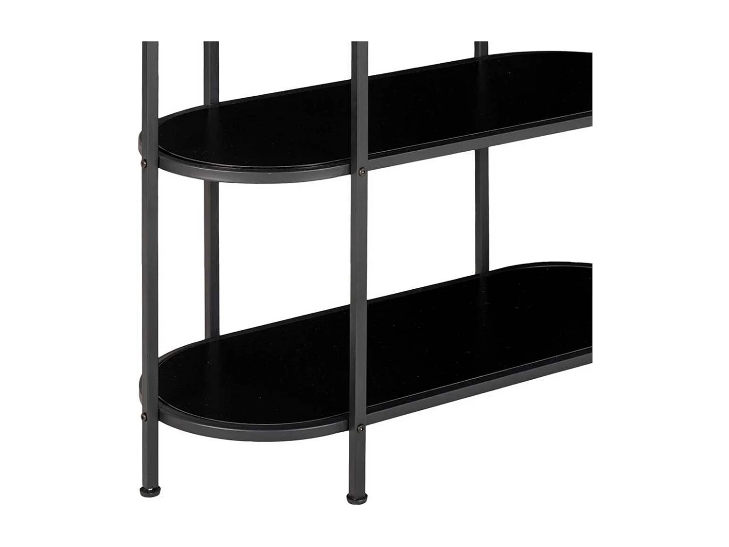 Ovales Esszimmerregal in Schwarz 111 cm hoch - 85 cm breit