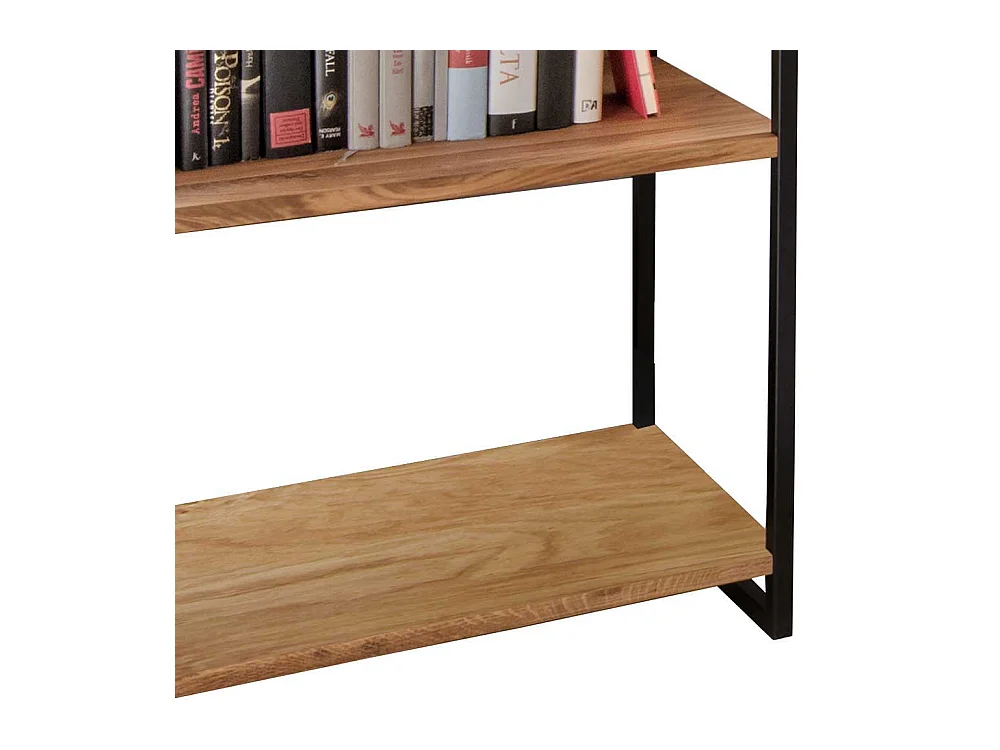 Regal aus Wildeiche Massivholz und Stahl 160 cm hoch