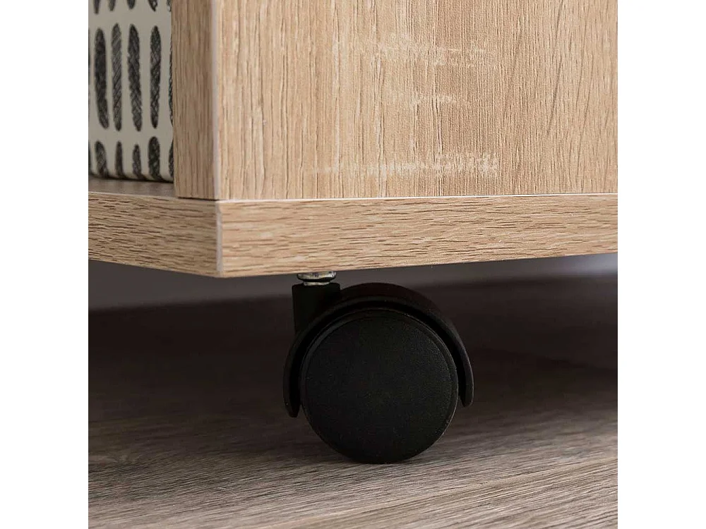 Rollen Regal in Sonoma-Eiche 75 cm hoch