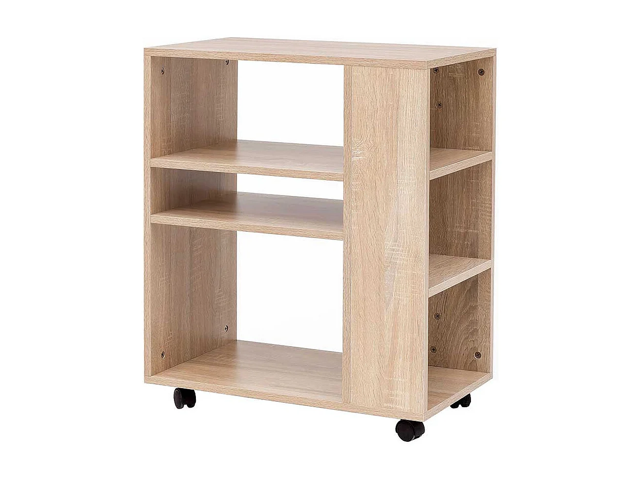 Rollen Regal in Sonoma-Eiche 75 cm hoch