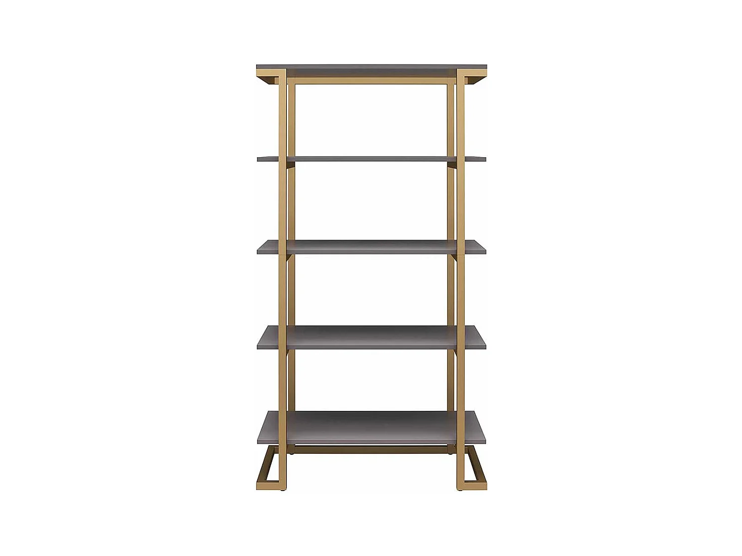 Design Bücher Regal in Messingfarben und Grau 76 cm breit