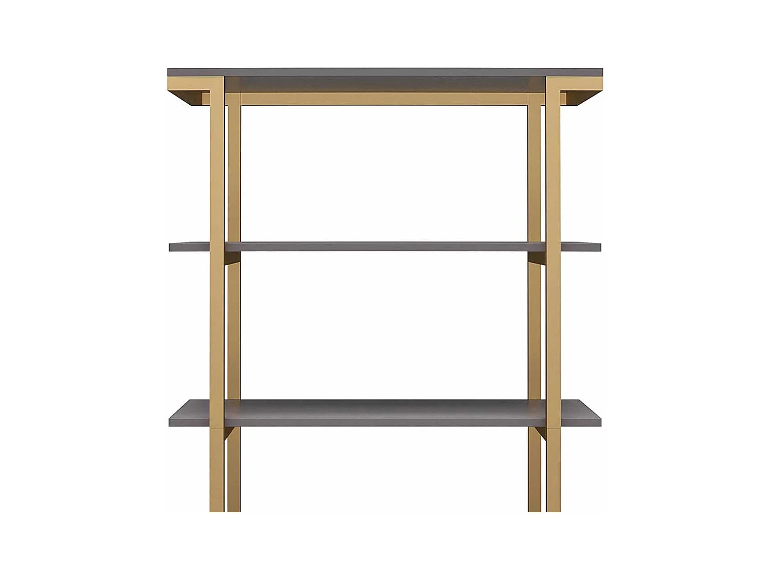 Design Bücher Regal in Messingfarben und Grau 76 cm breit