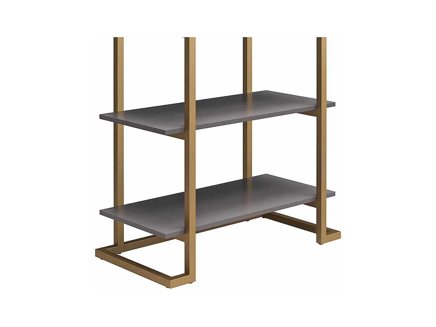 Design Bücher Regal in Messingfarben und Grau 76 cm breit