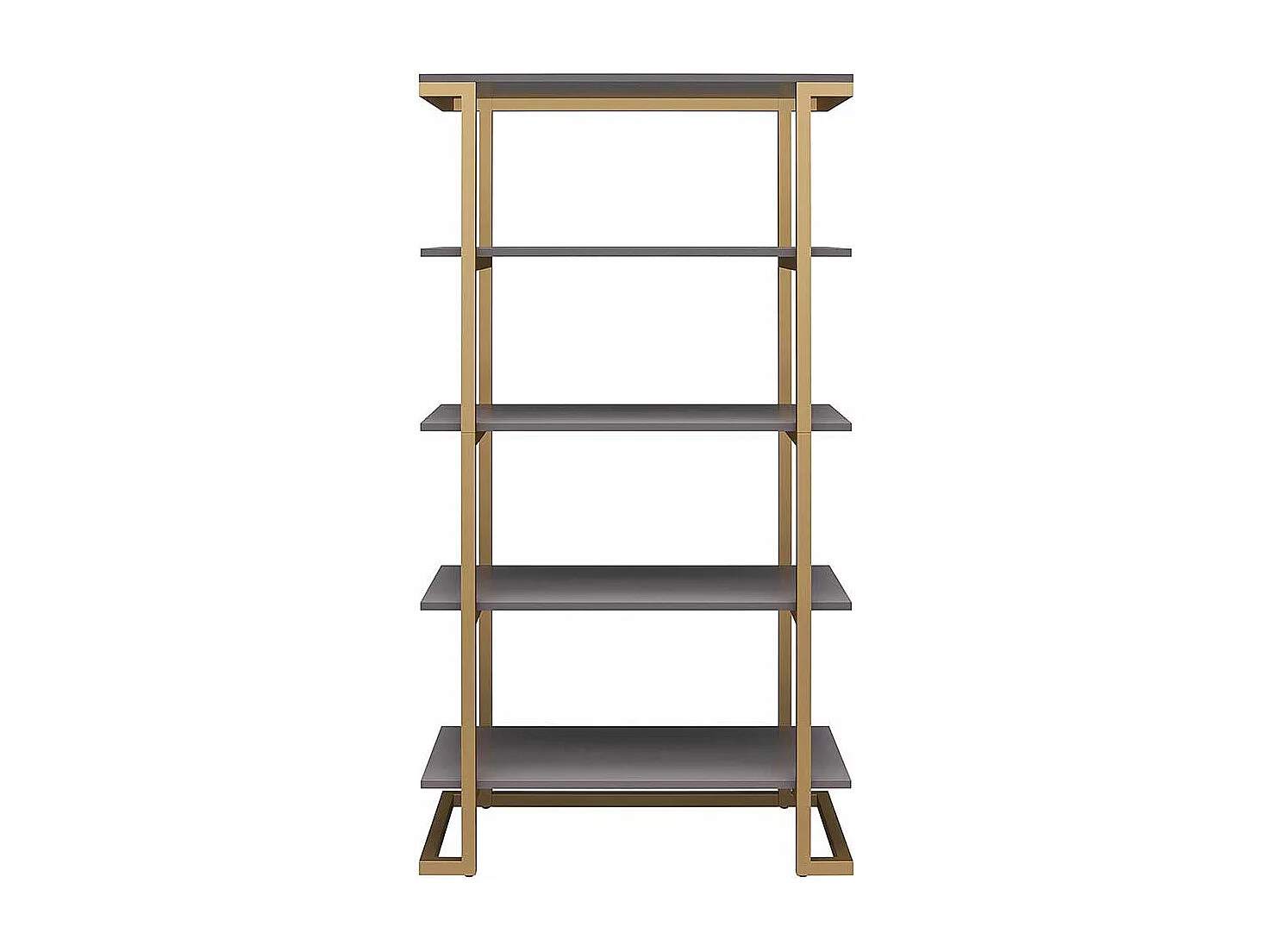 Design Bücher Regal in Messingfarben und Grau 76 cm breit