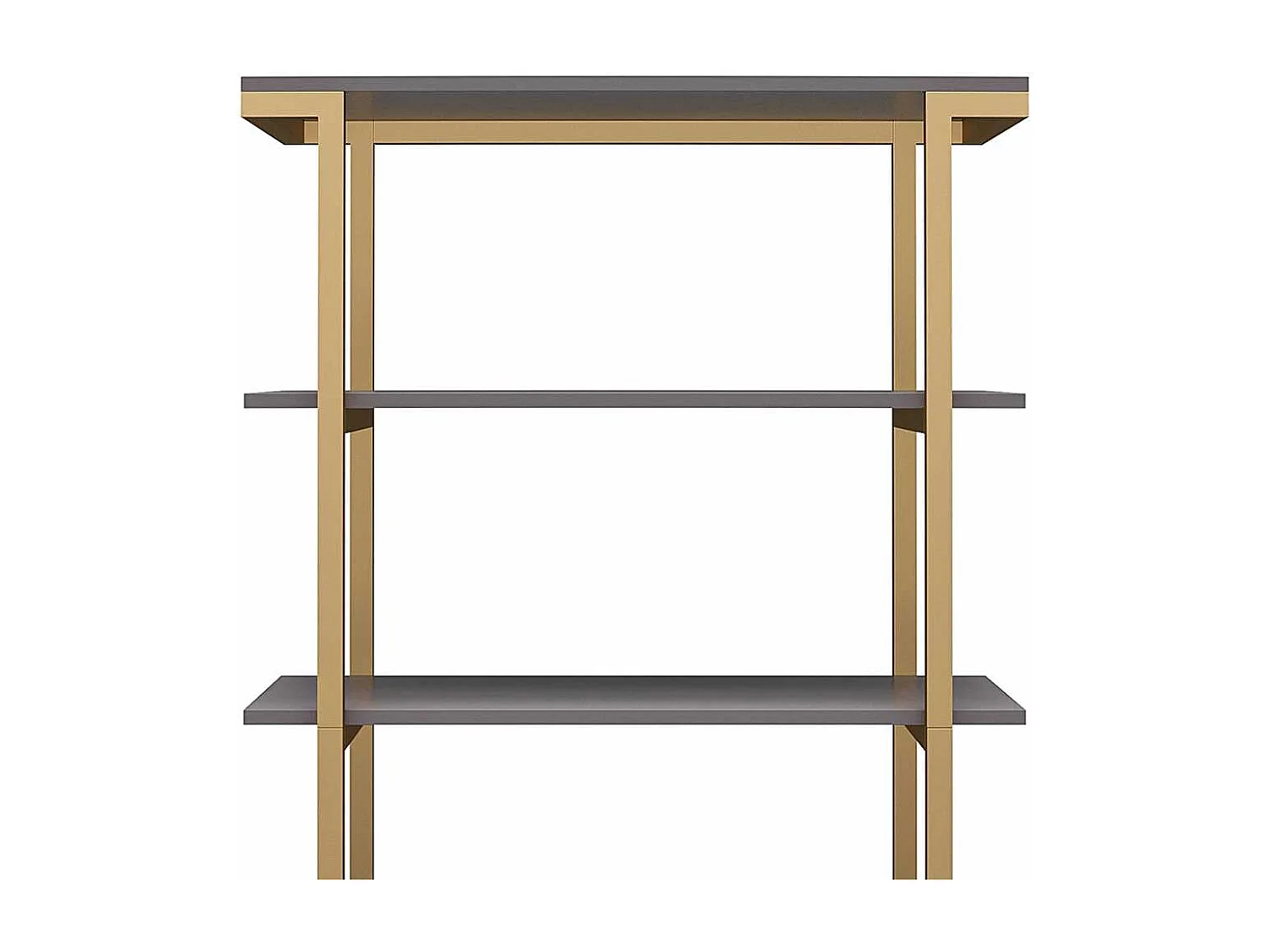 Design Bücher Regal in Messingfarben und Grau 76 cm breit