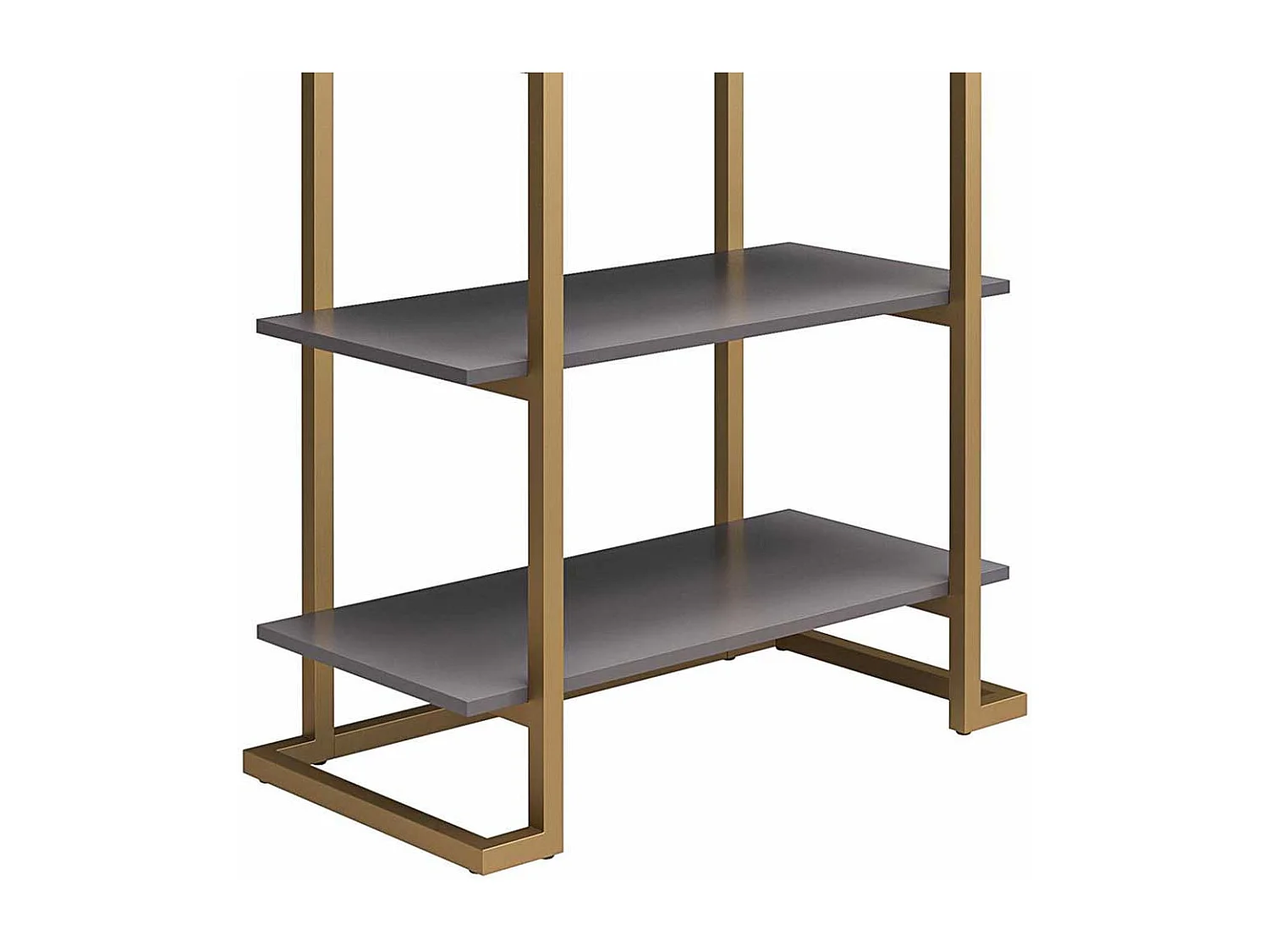 Design Bücher Regal in Messingfarben und Grau 76 cm breit