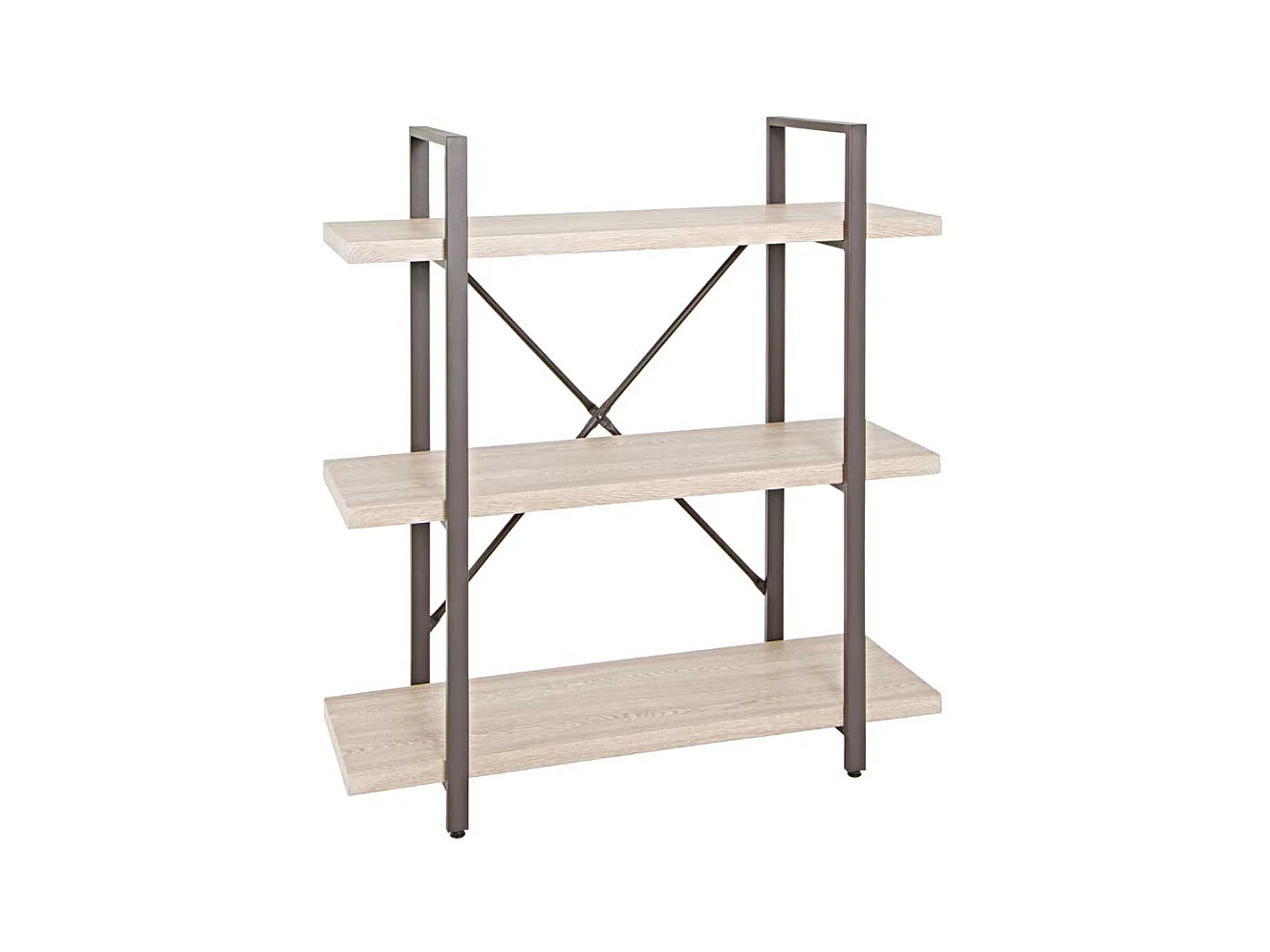 Regal in Eiche hell Stahl