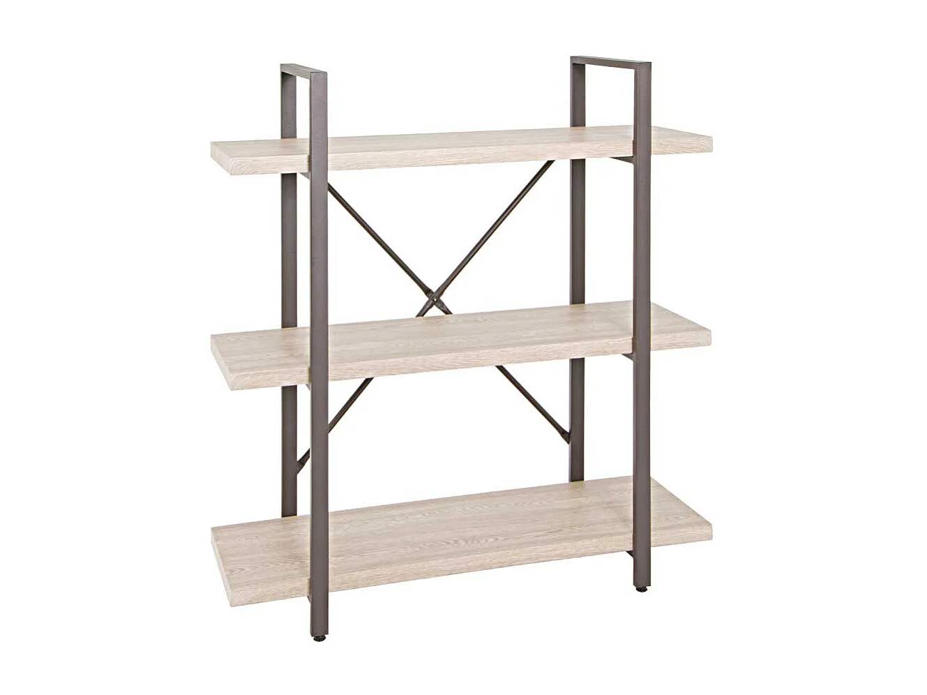 Regal in Eiche hell Stahl