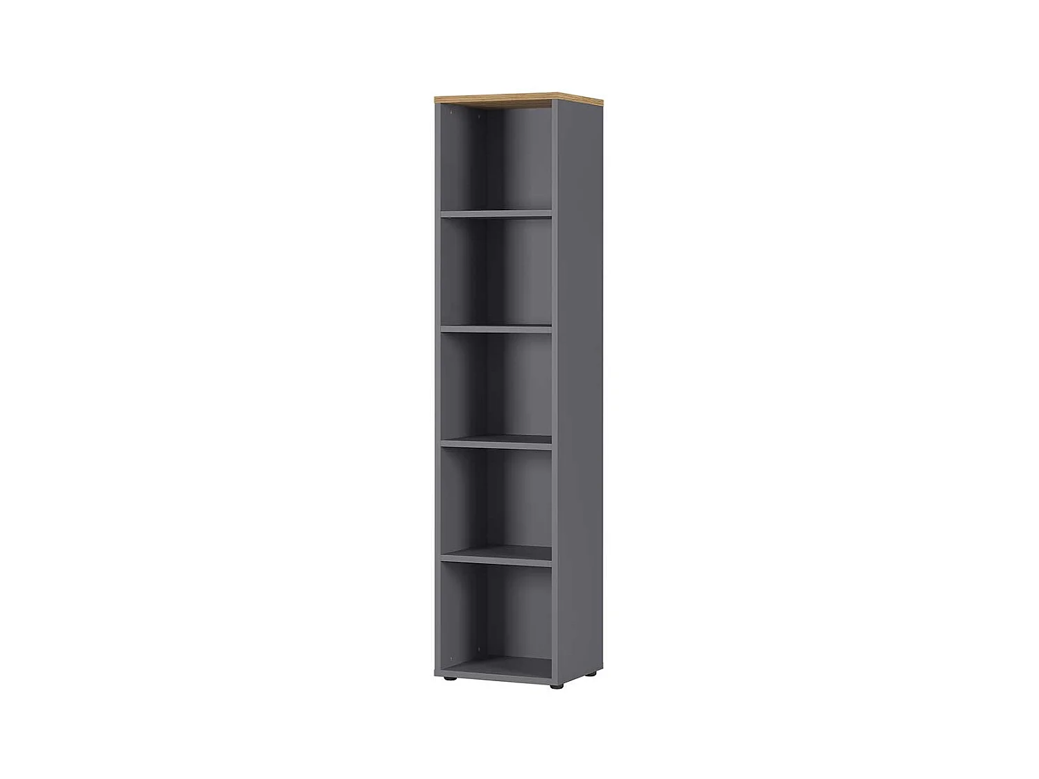 Standregal in Dunkelgrau und Wildeiche Optik 45 cm breit