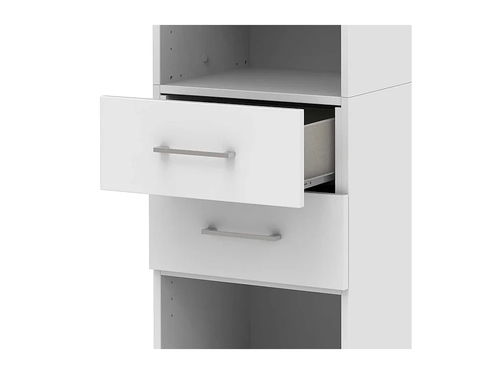 B�roregal 40 cm breit in Wei� zwei Schubladen