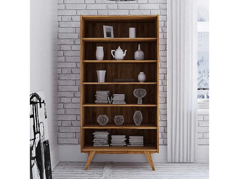 Massivholzregal in Wildeichefarben 200 cm hoch