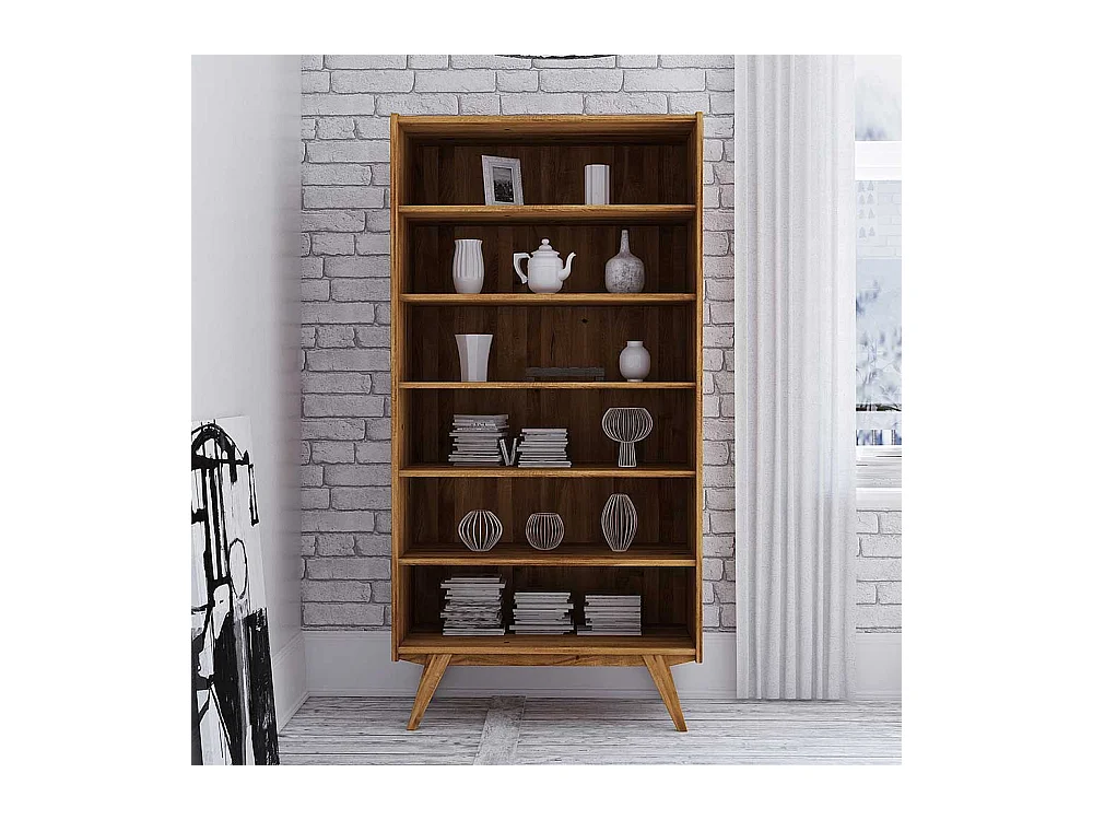 Massivholzregal in Wildeichefarben 200 cm hoch