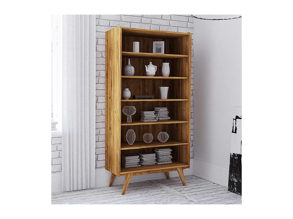 Massivholzregal in Wildeichefarben 200 cm hoch