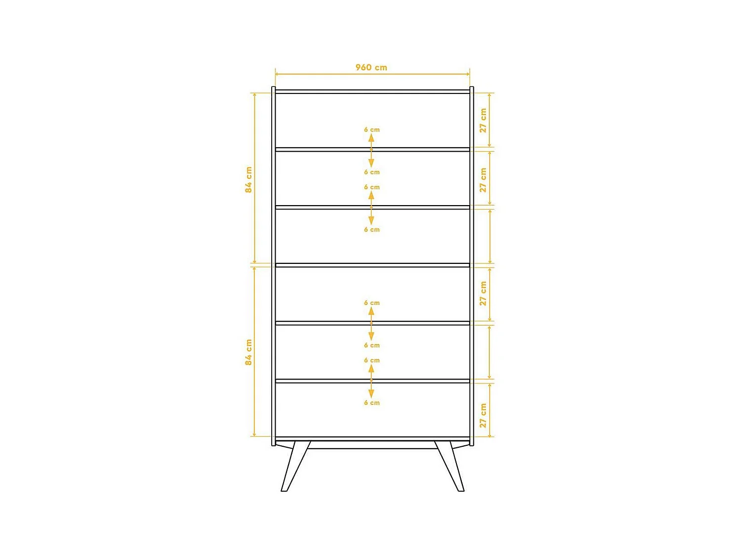 Massivholzregal in Wildeichefarben 200 cm hoch