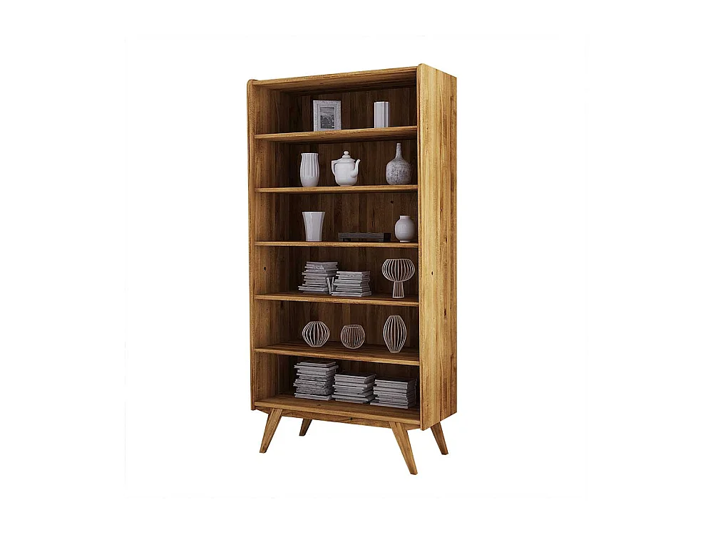 Massivholzregal in Wildeichefarben 200 cm hoch