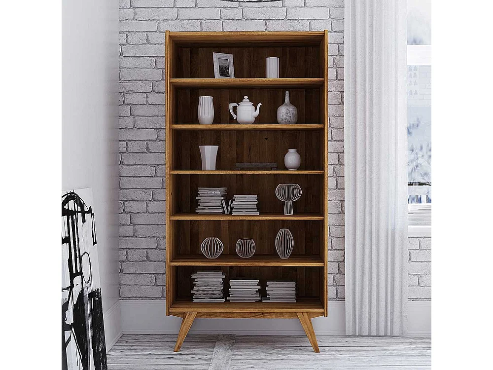 Massivholzregal in Wildeichefarben 200 cm hoch