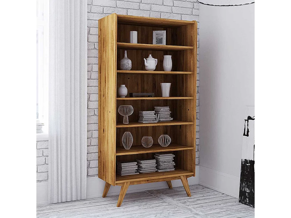 Massivholzregal in Wildeichefarben 200 cm hoch