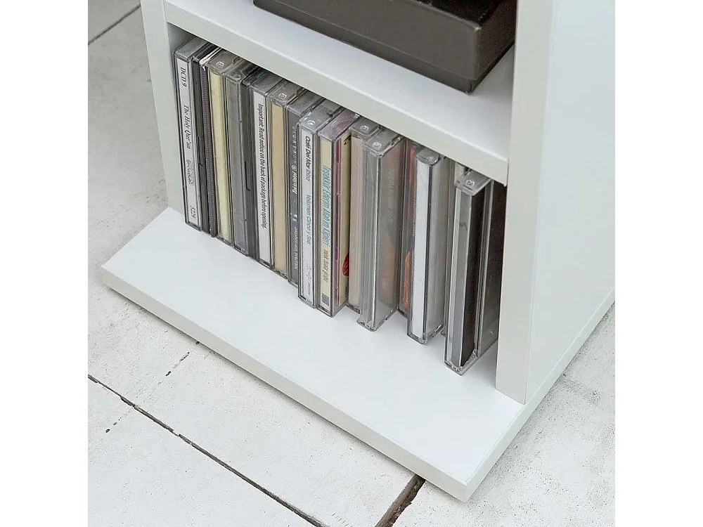 Hohes DVD Regal in Weiß 21x90x20 cm