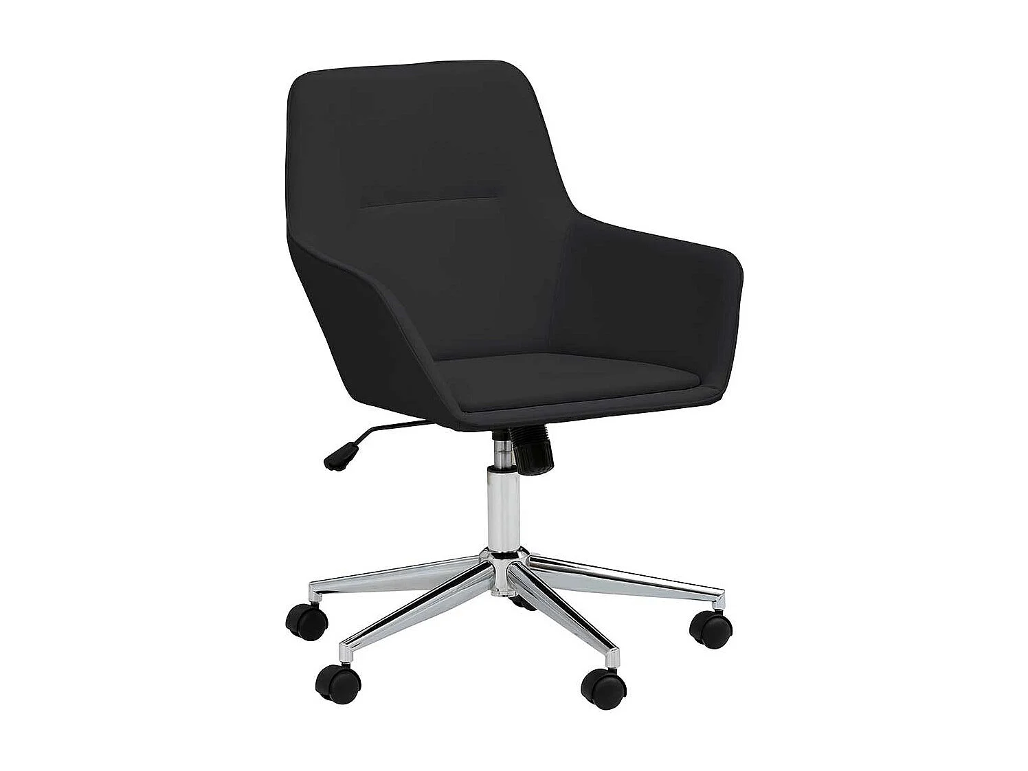 Schreibtischsessel in Schwarz und Chrom höhenverstellbarem Sitz