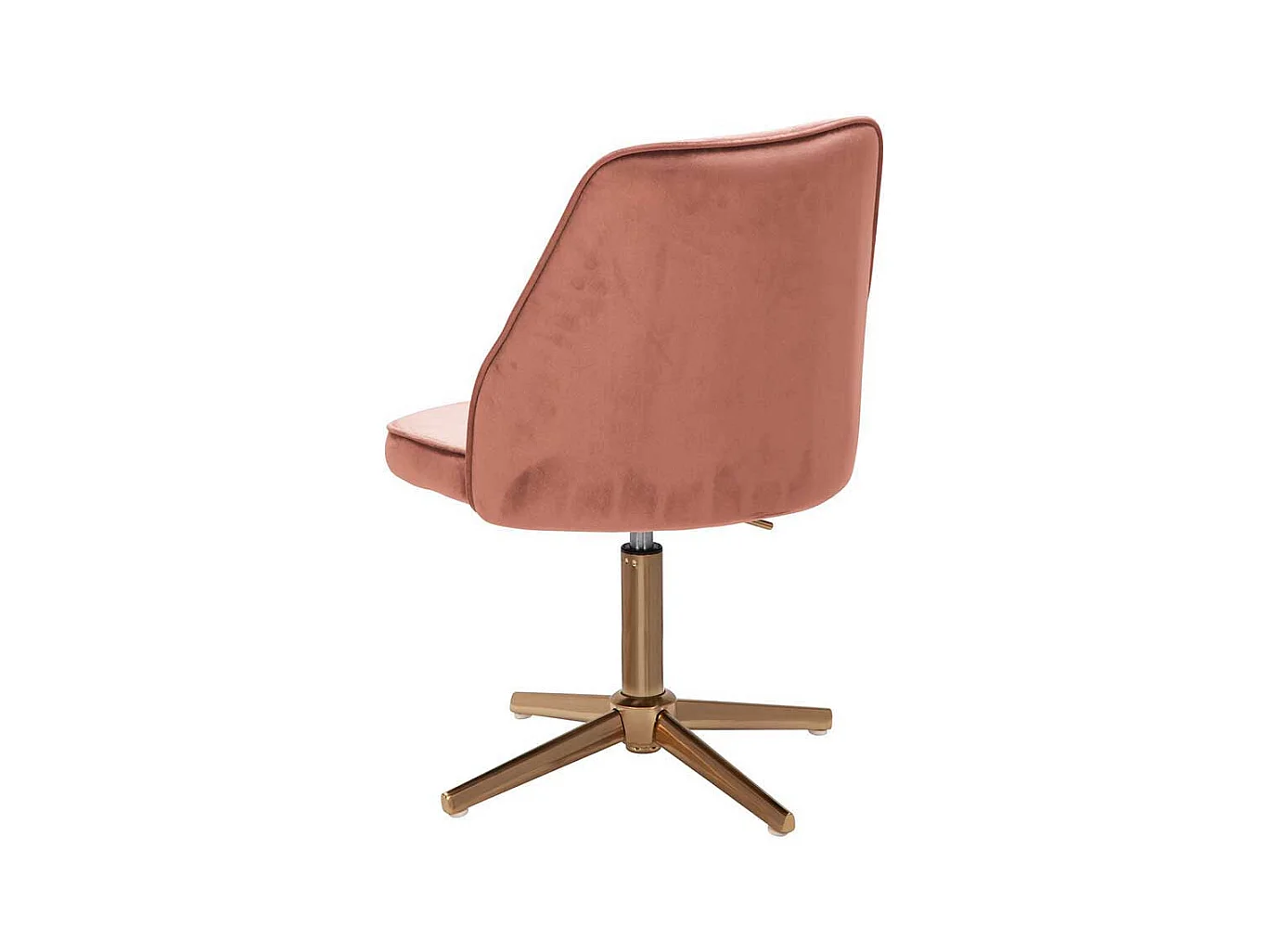 Schreibtischstuhl höhenverstellbar aus Samt und Metall Rosa und Goldfarben