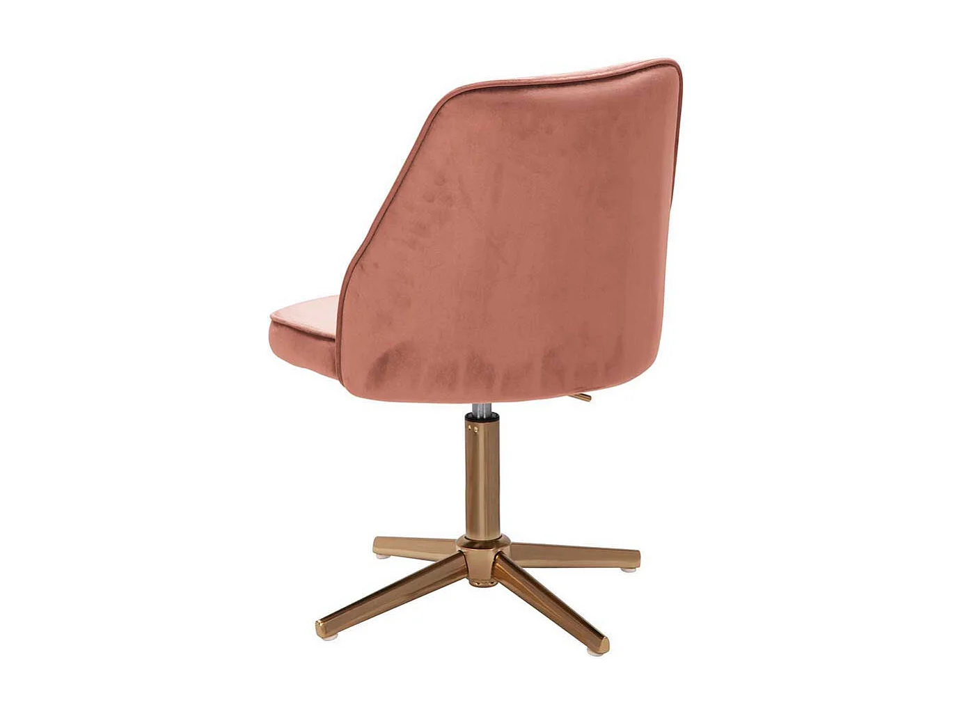 Schreibtischstuhl höhenverstellbar aus Samt und Metall Rosa und Goldfarben