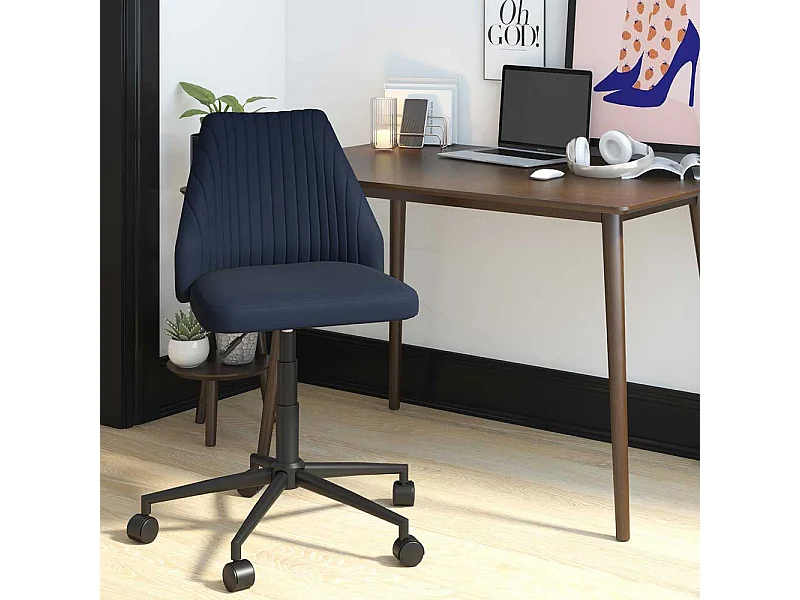 Schreibtischdrehstuhl blau aus Webstoff Gestell aus Metall