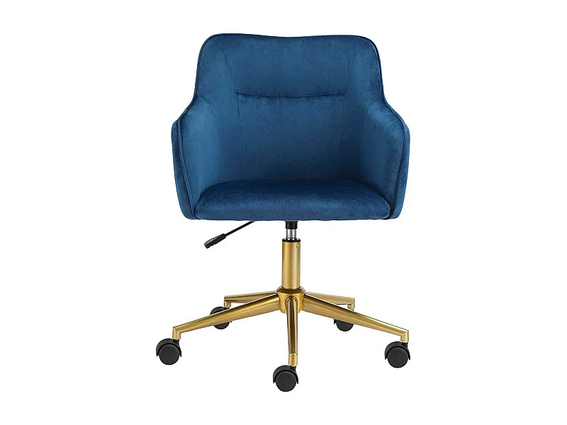 Drehstuhl Schreibtischstuhl in Blau aus Samt