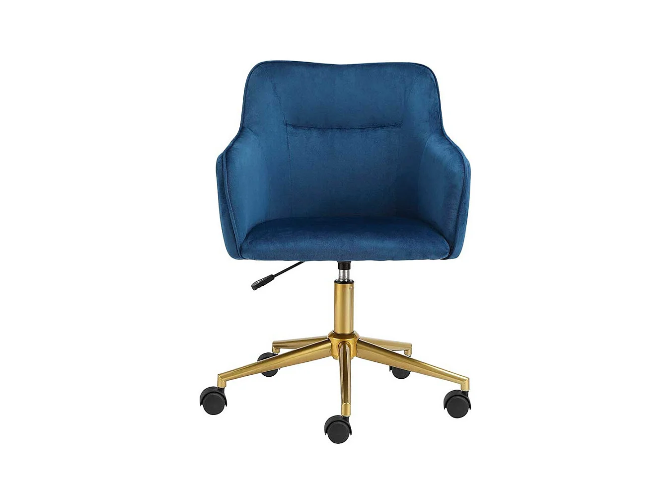 Drehstuhl Schreibtischstuhl in Blau aus Samt