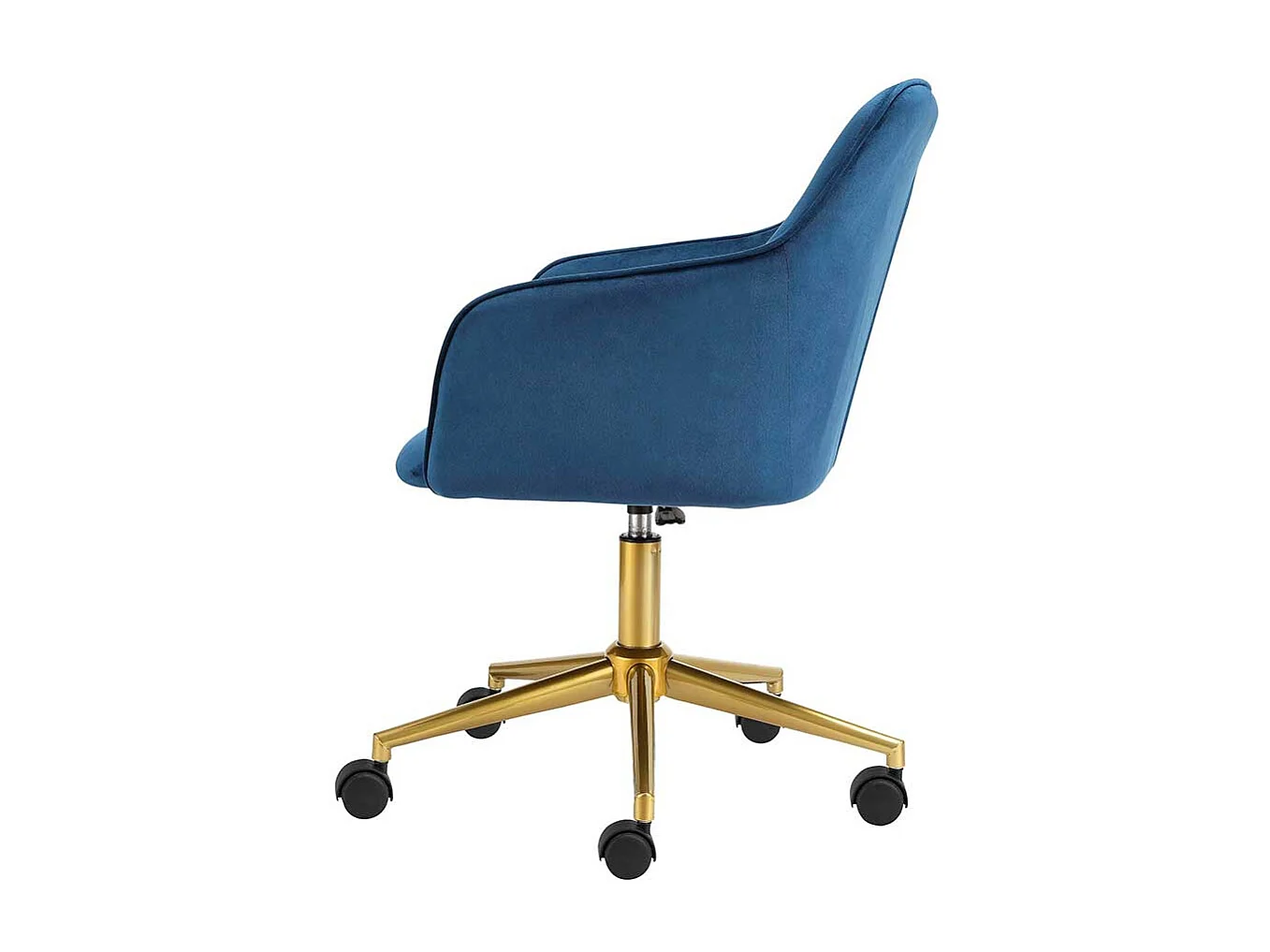 Drehstuhl Schreibtischstuhl in Blau aus Samt