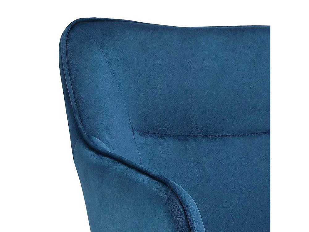 Drehstuhl Schreibtischstuhl in Blau aus Samt