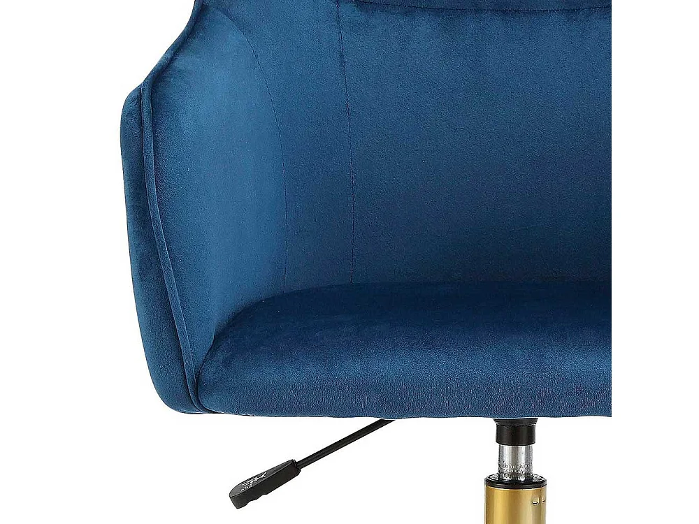 Drehstuhl Schreibtischstuhl in Blau aus Samt