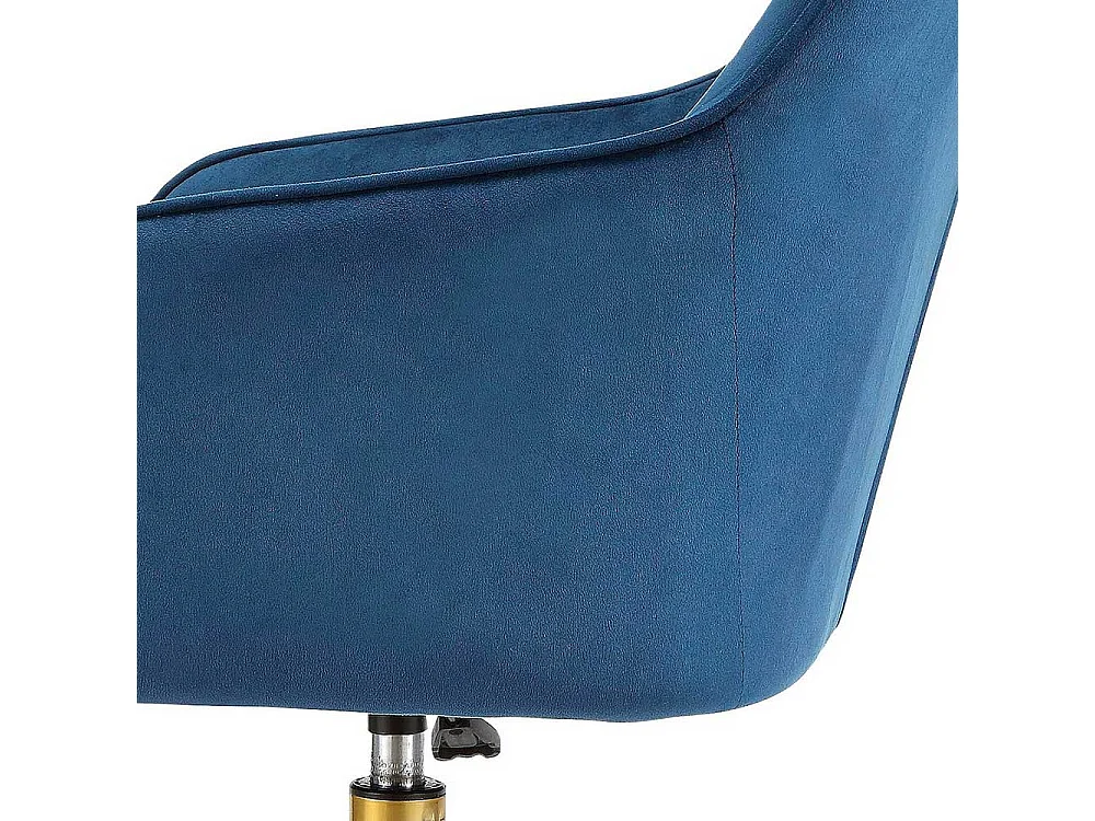Drehstuhl Schreibtischstuhl in Blau aus Samt