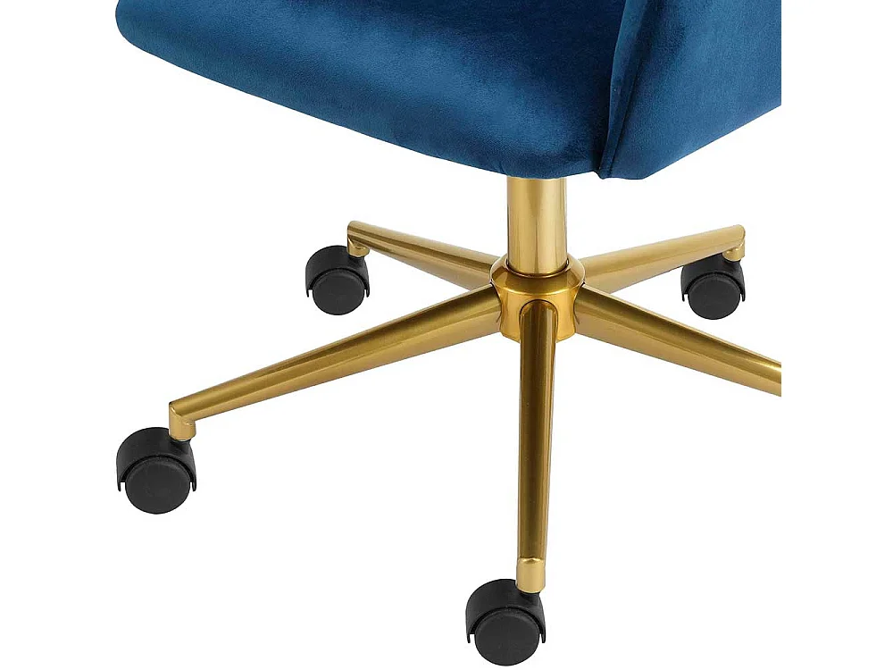 Drehstuhl Schreibtischstuhl in Blau aus Samt