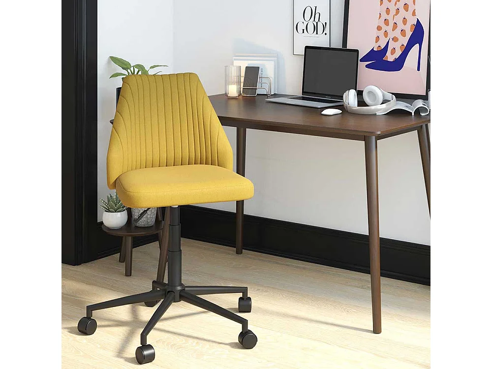 Gelber Schreibtischstuhl in modernem Design Gestell aus Metall