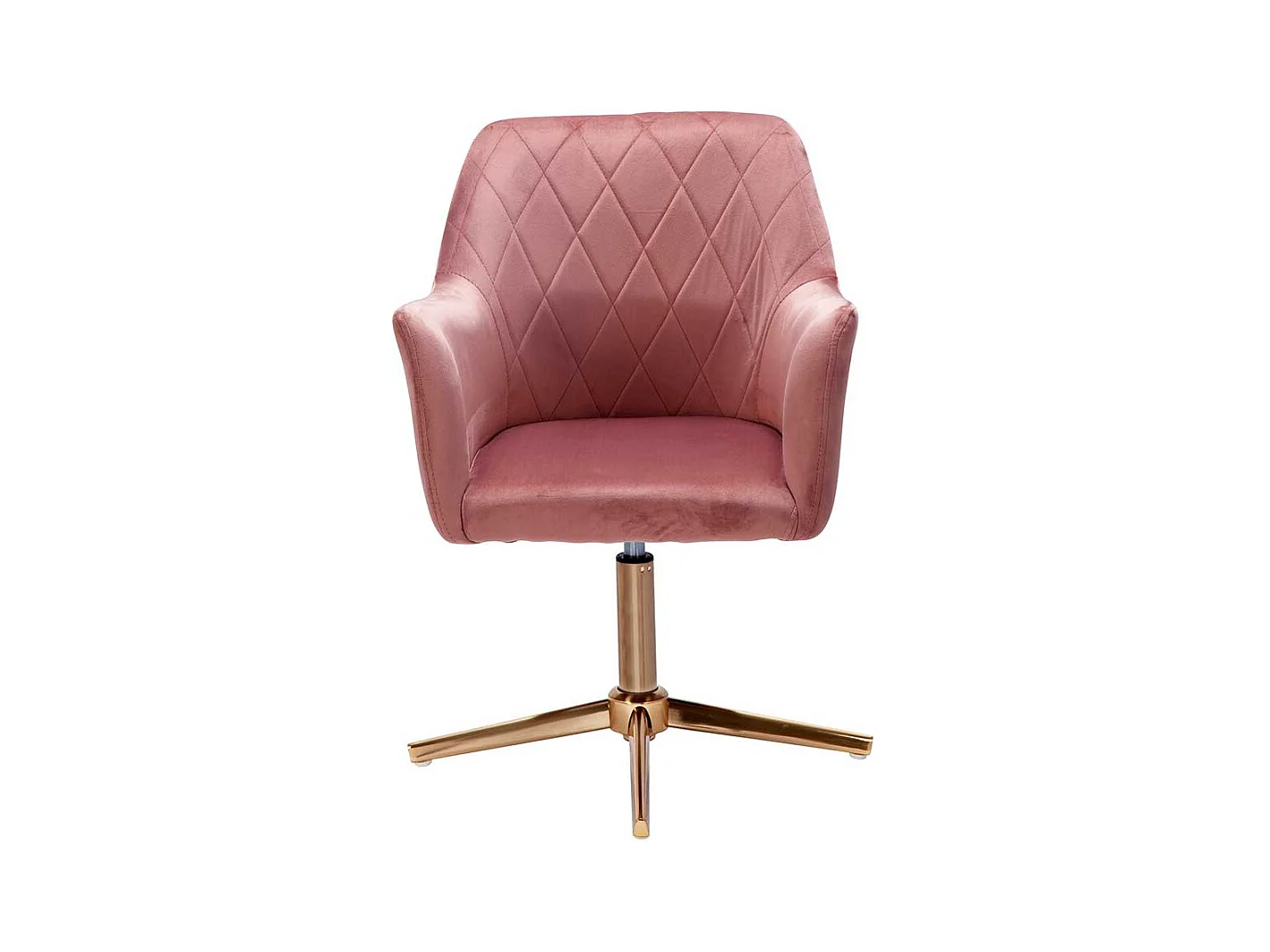 Rosa Schreibtischsessel mit Gestell aus Metall Goldfarben